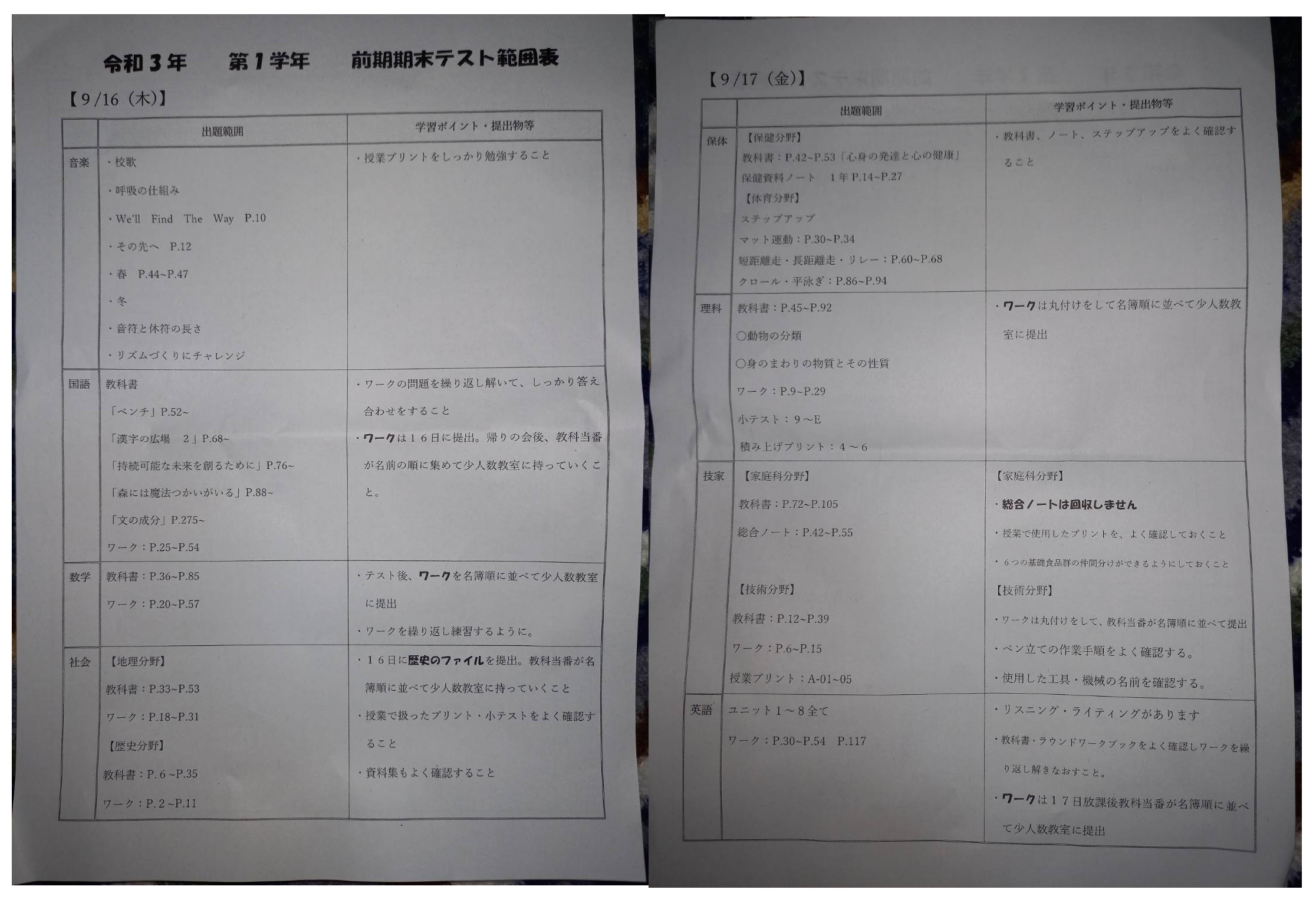 ６月 ９月 １学期期末 前期期末 定期テスト範囲 スケジュール一覧 受験 ガチ勢 チート Web問題集サイト