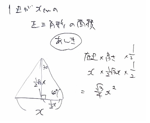 正三角形の面積公式は暗記しよう